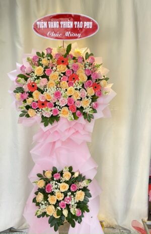 Kệ hoa khai trương 2 tầng hiện đại