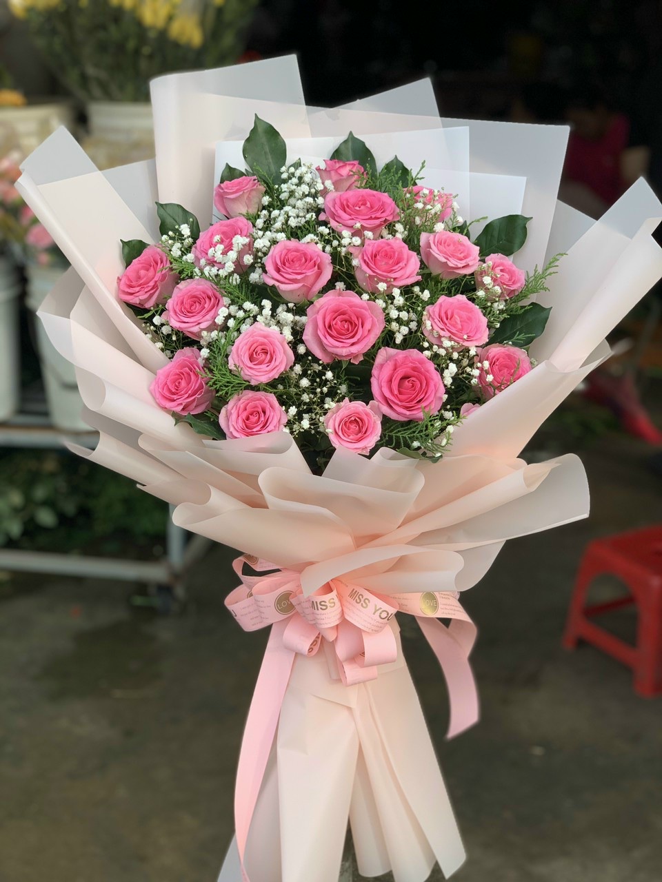 Bó hoa hồng sen Bó hoa hồng sen